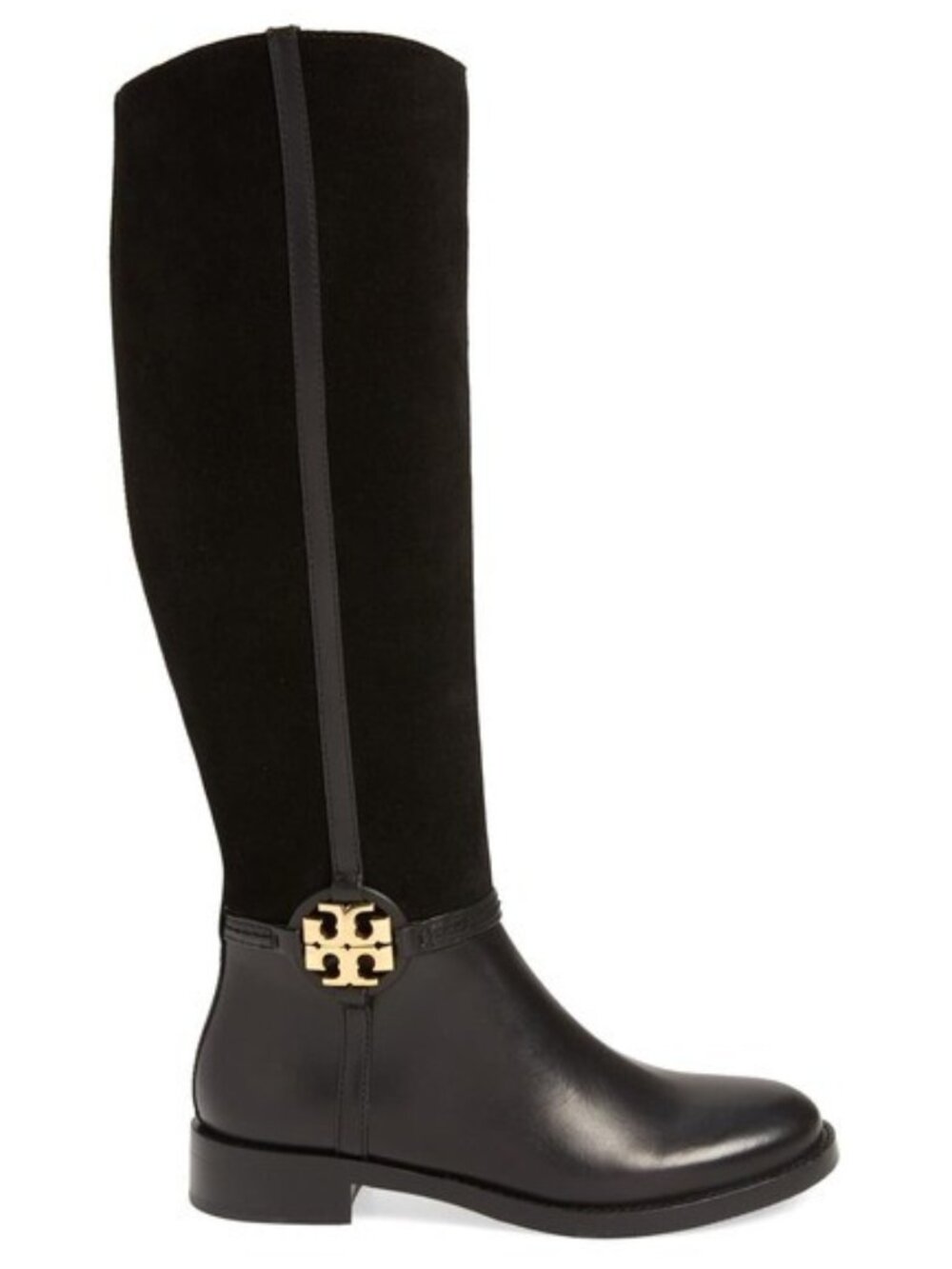 Tory Burch Miller Knee High Boot Black Suede Size 5 M 57752
